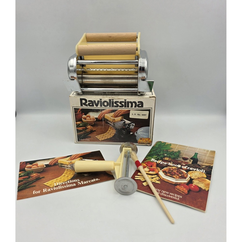 Marcato Raviolissima Ravioli Pasta Attachment For Atlas 150 Pasta Maker w/Book